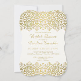 Invitación Vintage Moderno Golden Lace con elegancia Bridal