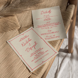 Invitación Vintage moderno manuscrito todo en un Boda