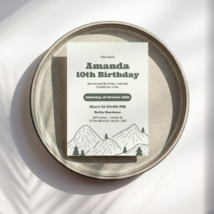 Invitación Vintage Mountain Birthday