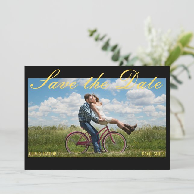 Invitación Vintage Movie Poster Wedding Save the Date (Anverso de pie)