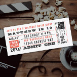 Invitación Vintage Movie Ticket Colores Personalizados de cum<br><div class="desc">Billete de inspiración vintage como cumpleaños u otra invitación de fiesta. Peach y black; personalizar el texto con tus propios colores. Ideal para los cumpleaños de tus hijos, pero lo suficientemente sofisticado para los fiestas adultos también. Haga clic en "Personalizar" y utilice las muestras de la derecha para cambiar el...</div>