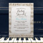 Invitación Vintage Music Notes Elegant Baby Shower<br><div class="desc">Vintage Music Notes Elegant Baby Shower Invitation.</div>