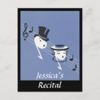 Vintage Musical Notes Choir Caroling INVITATION