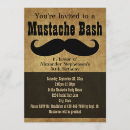 Invitación Vintage Mustache Bash