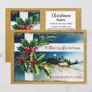 Invitación Vintage navidad