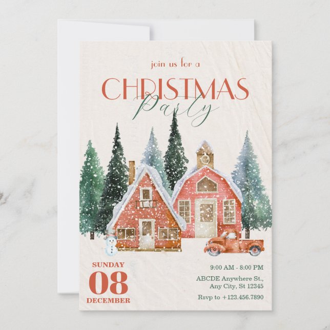 Invitación Vintage navidades de las tierras maravillosas del  (Anverso)