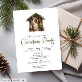 Invitación Vintage Neutral Earthy Minimalist Cozy Xmas Party 