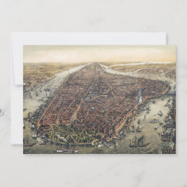 Invitación Vintage New York City, Manhattan, Brooklyn Bridge