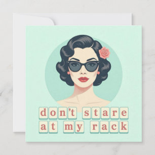 Invitación Vintage No Mires Mi Rack Divertido Mahjong