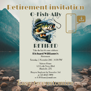 Invitación Vintage of ishAlly Retirado Big Fish Take The Bait