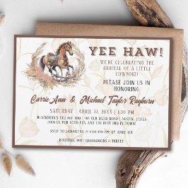 Invitación Vintage Old West Rocky Horse Baby Shower