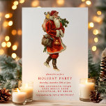 Invitación Vintage Old World Santa Claus Holiday Party<br><div class="desc">Invitación de fiesta de Navidad al Viejo Mundo Viejo Viejo. Este bonito diseño cuenta con un Santa retro sobre un abrigo de época. Personalice este diseño de vacaciones personalizado con sus propios detalles fiestas. Perfecto para una cena familiar o para una fiesta corporativa.</div>