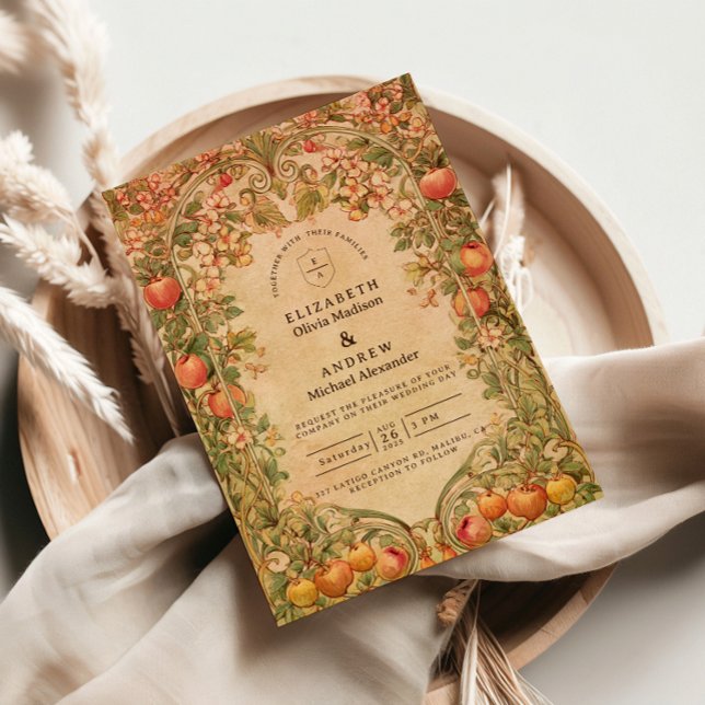 Invitación Vintage Orchard Botanical Wedding (Subido por el creador)