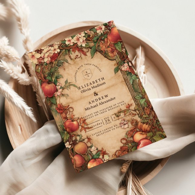 Invitación Vintage Orchard Botanical Wedding (Subido por el creador)