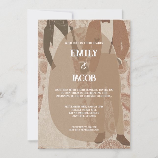 Invitación Vintage Paisley Whispers of Love Boda (Anverso)