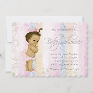 Invitación Vintage Pastel Rainbow Baby Shower