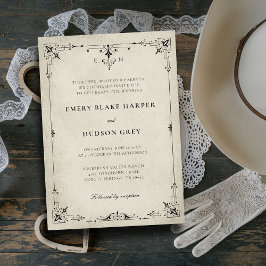 Invitación Vintage Patina Country Western Formal Boda