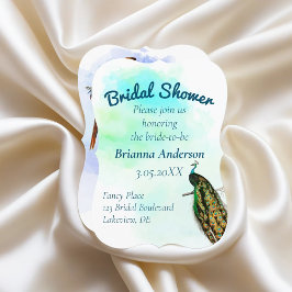 Invitación Vintage Peacock Bridal Shower