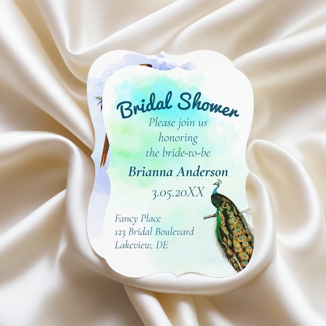 Invitación Vintage Peacock Bridal Shower (Subido por el creador)