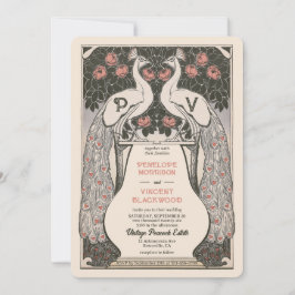 Invitación Vintage Peacock Love Boda