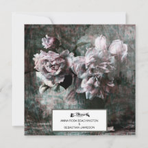*~* Vintage Peony Flower Art AR23 QR BODA RSVP