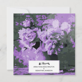 Invitación *~* Vintage Peony Flower Art QR RSVP AR23 BODA