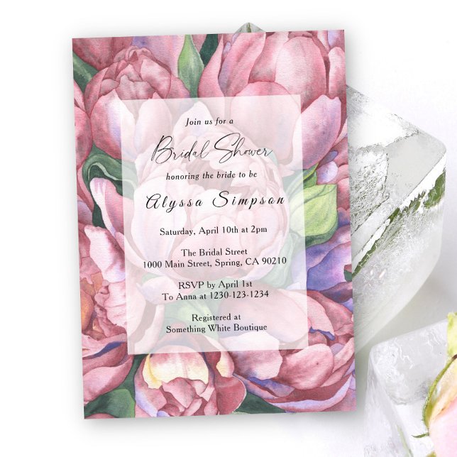 Invitación Vintage Peony rosas Floral Bridal Shower (Subido por el creador)