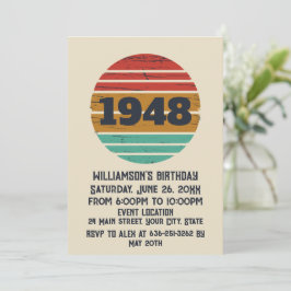 Invitación Vintage personalizado de 75 años