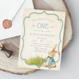 Invitación Vintage Peter The Rabbit First Boy Birday