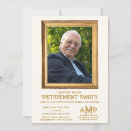 Invitación Vintage Photo Frame Retirement Party 