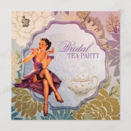 Invitación Vintage Pin Up ama de casa Chica Retro Bridal Show