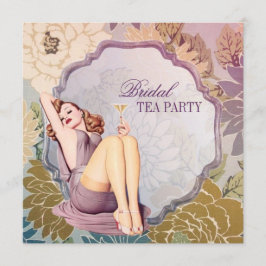 Invitación Vintage Pin Up ama de casa Chica Retro Bridal Show
