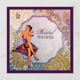 Invitación Vintage Pin Up ama de casa Chica Retro Bridal Show