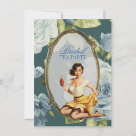 Invitación Vintage Pin Up ama de casa Chica Retro Bridal Show