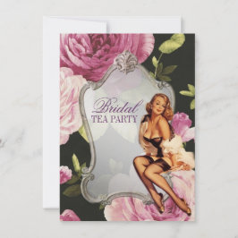 Invitación Vintage Pin Up ama de casa Chica Retro Bridal Show