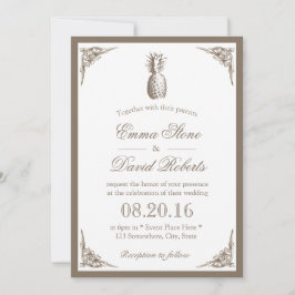 Invitación Vintage Pineapple Elegant Wedding