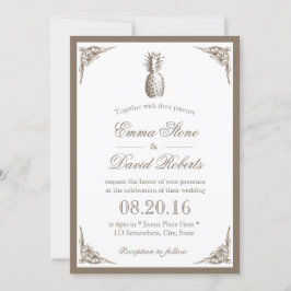 Invitación Vintage Pineapple Elegant Wedding