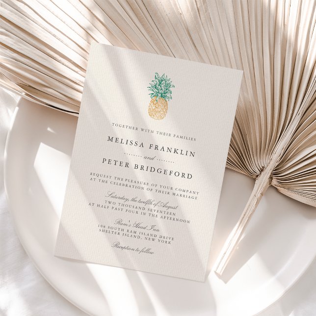 Invitación Vintage Pineapple Wedding Invitation (Subido por el creador)