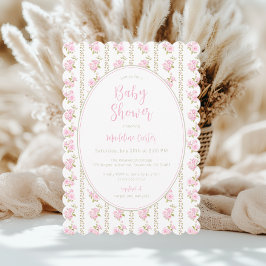 Invitación Vintage Pink Floral Baby Shower