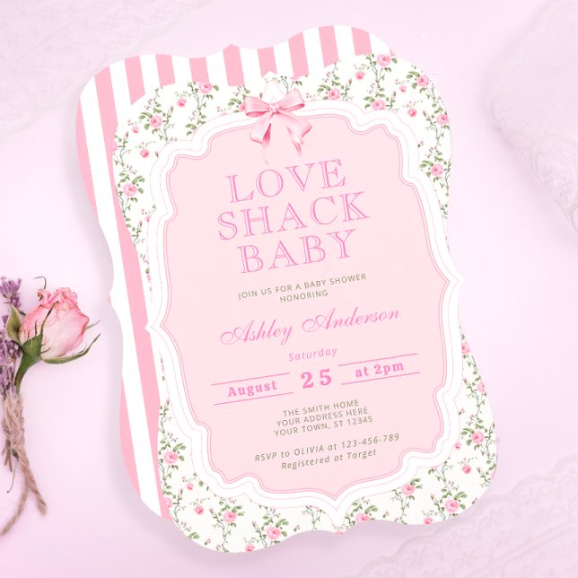 Invitación Vintage Pink Floral Garden Baby Shower (Subido por el creador)