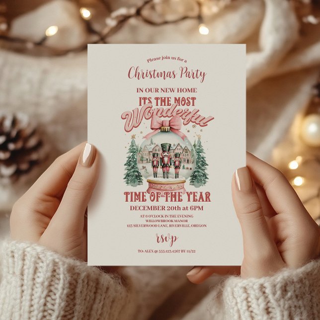 Invitación Vintage Pink Nutcracker Wonderland (Subido por el creador)