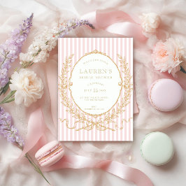 Invitación Vintage Pink Paris Glam Bridal Shower