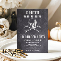 Vintage Pirate Skull & Bones Black Halloween Party