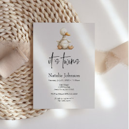 Invitación Vintage Plush Nursery Animales Twins Baby Shower