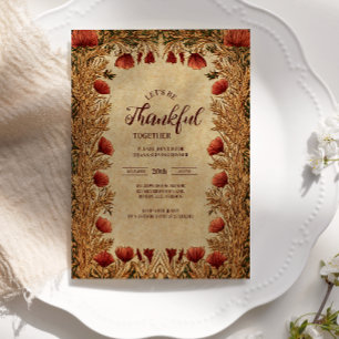 Invitación Vintage Poppy Harvest Celebration