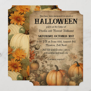 Invitación Vintage Pumpkins Halloween Party