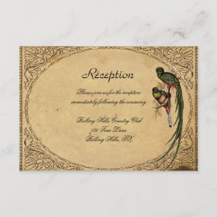 Invitación Vintage Quetzal Bird Elegant Wedding Recepción