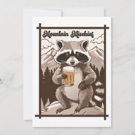 Invitación Vintage Raccoon Mountain Mischief Vibes al aire li