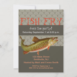 Invitación Vintage Rainbow Trout Fly Fishing