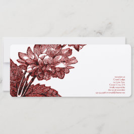 Invitación Vintage Ranunculus Rosa Borgoña Boda